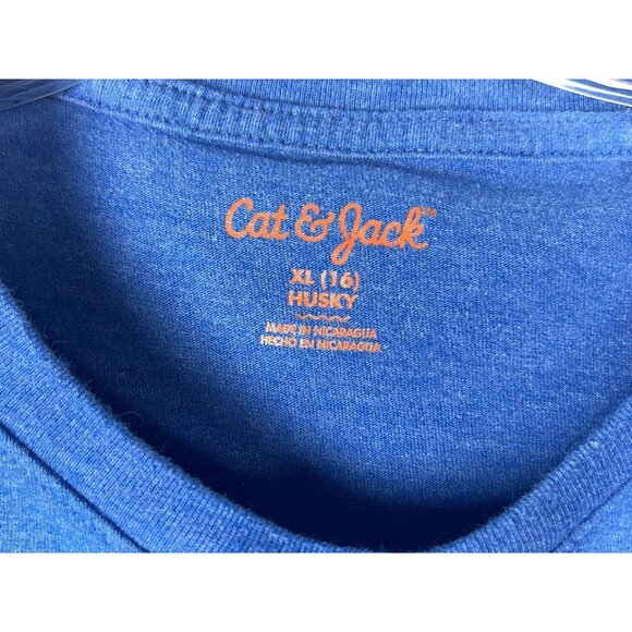 Cat & Jack Boys XL (16) Husky Blue Short Sleeve T-Shirt "Gamer" Green - Picture 4 of 4